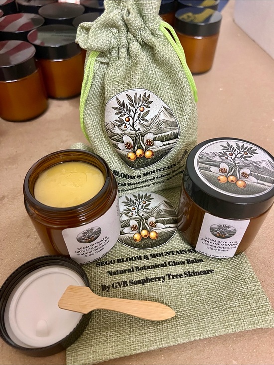 GVB Soapberry Tree Natural Skincare UT USA Other - Balm For Sensitive Skin  Sego Bloom & Mountain Snow 
Natural Botanical Glow Balm